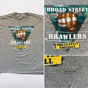 Vintage Philadelphia Eagles Broad Street Brawlers Football Graphic Fist Shirt XL